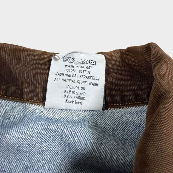 Vintage Texas Wear Denim Jacket Mens Large Corduroy Collar Western Trucker 90s - Picture 12 of 14